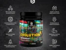 Pré-Treino Evolution Soldiers Nutrition 300g sabor melancia com seus principais benefícios: energia, foco e resistência